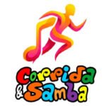 Logo da Corrida e Samba, evento de corrida de rua indicado por Luana Santinni.