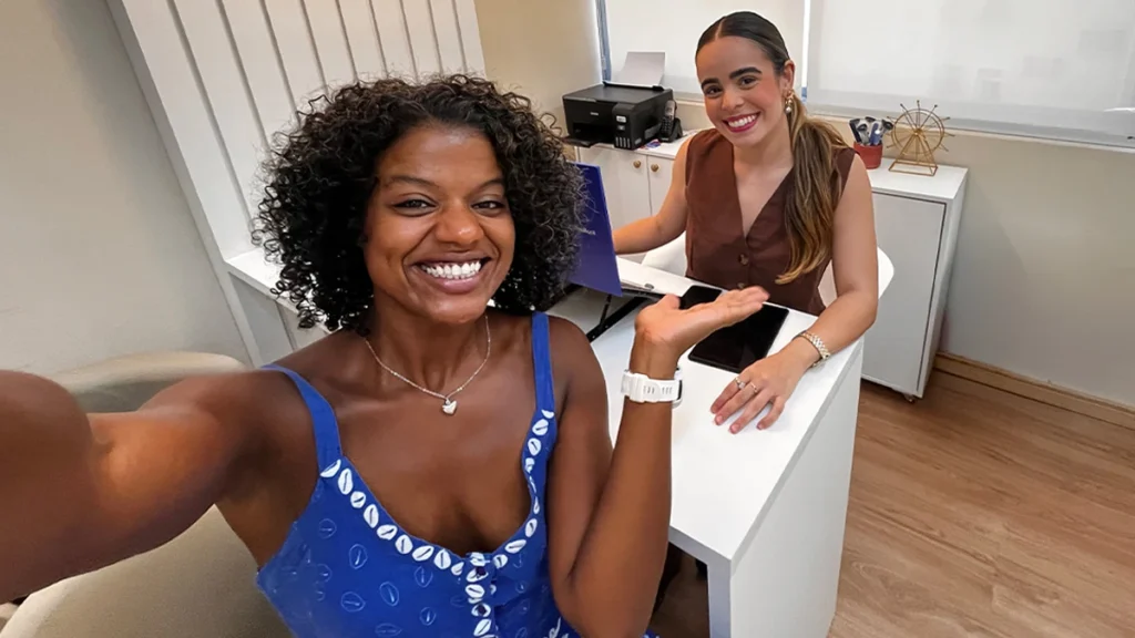 Luana Santinni em consulta com endocrinologista